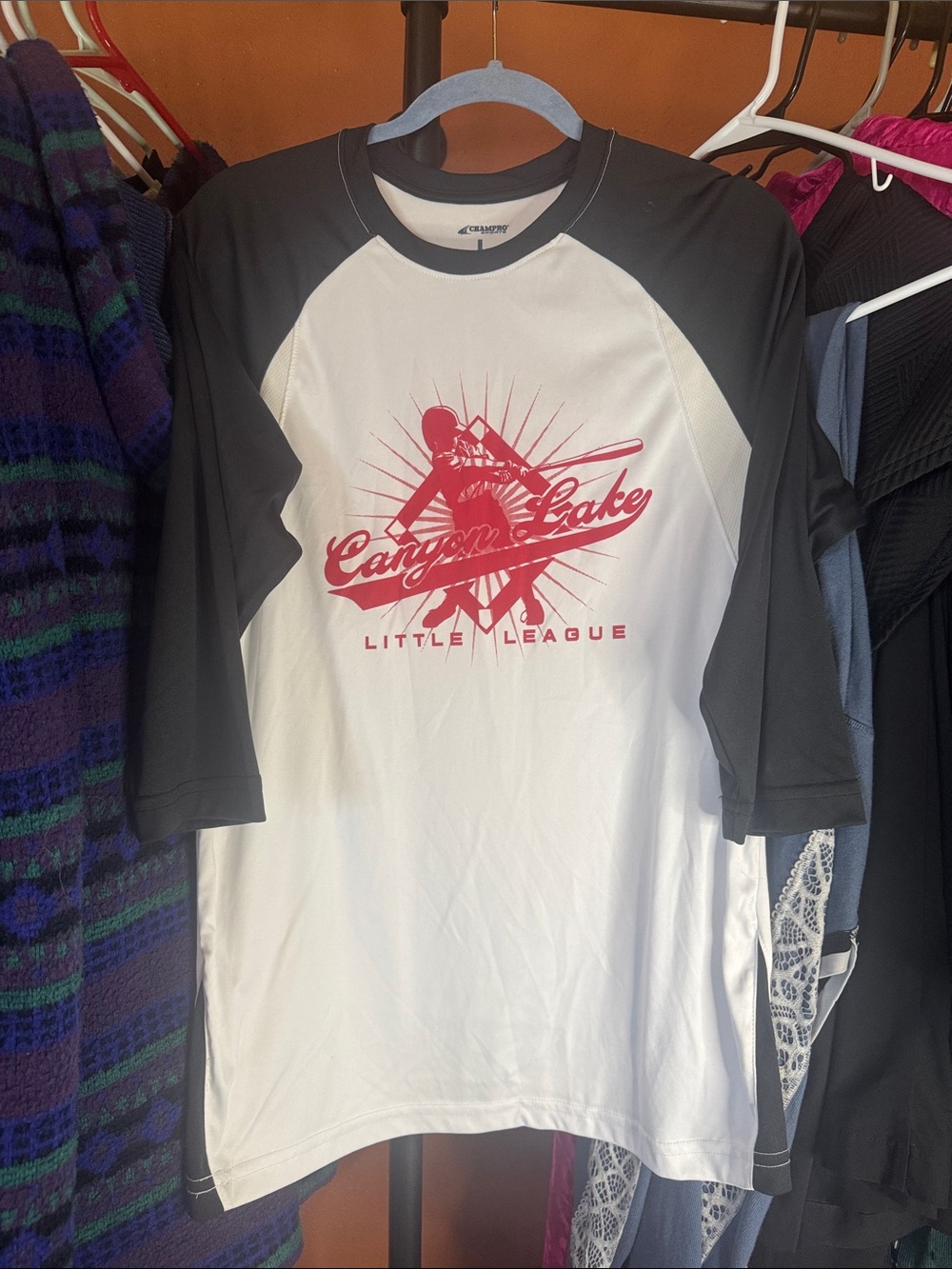 Canyon Lake Little League Raglan Tee - White/Black